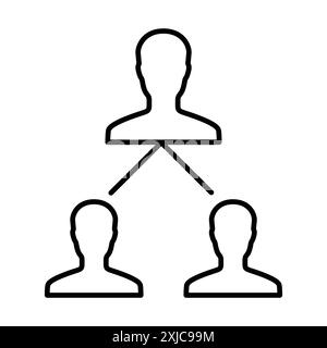 Icona marketing affiliato Set piatto in bianco e nero contorno vettoriale Illustrazione Vettoriale