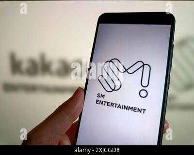 SUQIAN, CINA - 18 LUGLIO 2024 - illustrazione Kakao to Sell SM and other Consociated, Suqian, provincia di Jiangsu, Cina, 18 luglio, 2024. Foto Stock