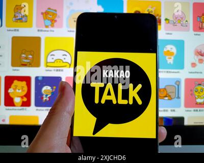 SUQIAN, CINA - 18 LUGLIO 2024 - illustrazione Kakao TALK, Suqian, provincia di Jiangsu, Cina, 18 luglio, 2024. Foto Stock