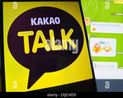 SUQIAN, CINA - 18 LUGLIO 2024 - illustrazione Kakao TALK, Suqian, provincia di Jiangsu, Cina, 18 luglio, 2024. Foto Stock