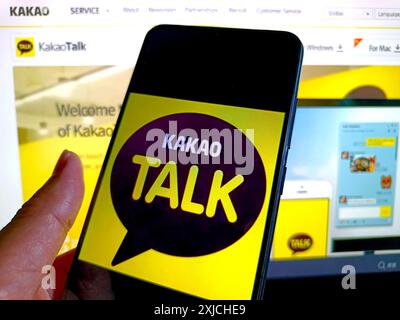 SUQIAN, CINA - 18 LUGLIO 2024 - illustrazione Kakao TALK, Suqian, provincia di Jiangsu, Cina, 18 luglio, 2024. Foto Stock