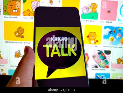 SUQIAN, CINA - 18 LUGLIO 2024 - illustrazione Kakao TALK, Suqian, provincia di Jiangsu, Cina, 18 luglio, 2024. Foto Stock