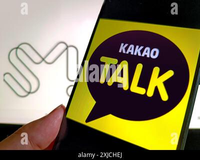 SUQIAN, CINA - 18 LUGLIO 2024 - illustrazione Kakao TALK, Suqian, provincia di Jiangsu, Cina, 18 luglio, 2024. Foto Stock