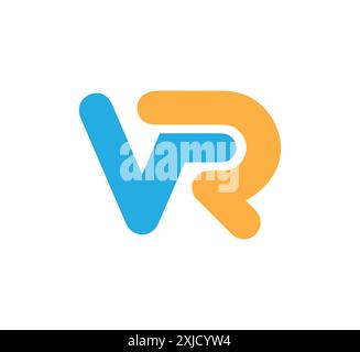 modello vettoriale di design del logo vr, modello vettoriale iniziale del logo della lettera vr. icona vr per monogramma. logo rv, icona rv, lettera rv, logo vr, icona vr, vr Illustrazione Vettoriale