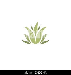 Design con logo aloe vera. Aloe Icon Vector Illustrazione Vettoriale