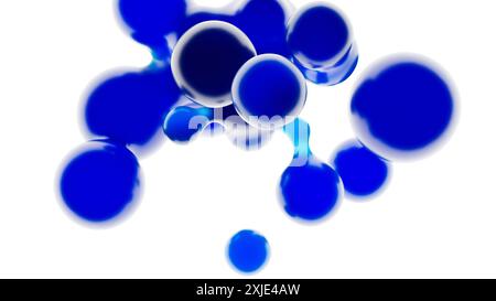 Illustrazione 3D di un oggetto di volume liscio liquido astratto con materiale blu scuro, sfondo astratto Foto Stock