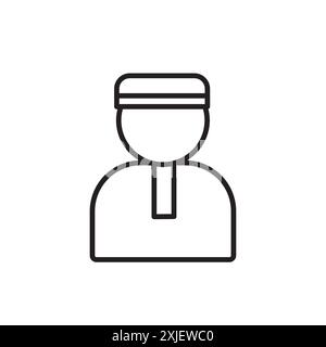 icona uomo musulmano semplice simbolo vettoriale piatto contorno collezione set logo Illustrazione Vettoriale