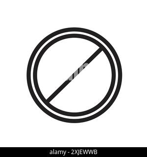 Icona di arresto simbolo vettoriale semplice contorno del logo del set di raccolta Illustrazione Vettoriale