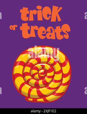 Set di caramelle colorate con cartoni animati. Illustrazione vettoriale di tratta per Halloween Illustrazione Vettoriale