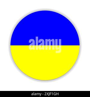 Bandiera tonda dell'Ucraina. Illustrazione vettoriale. Illustrazione Vettoriale