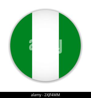 Bandiera tonda della Nigeria. Illustrazione vettoriale. Illustrazione Vettoriale