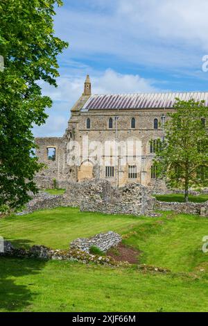 Binham Priory, un sito patrimonio dell'umanità inglese, a Norfolk Foto Stock