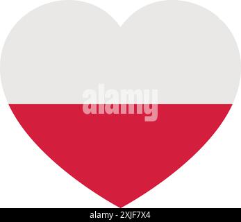 Bandiera della Polonia in forma di cuore, simbolo di amore Illustrazione Vettoriale