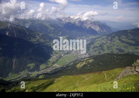 Luftbild: Schruns, Montafon, Vorarlberg, Oesterreich Foto Stock