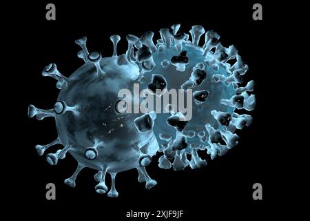 Symbolbild: CGI-Visualizierung: Coronavirus, Mutationen Delta Omicron/ immagine simbolica: Corona Virus, mutazioni: Delta, Omicron (nur fuer redaktionelle Foto Stock