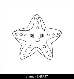 Pagina di libri da colorare per bambini. personaggio dei cartoni animati. Sagoma nera. Isolato su sfondo bianco. Illustrazione vettoriale. Illustrazione Vettoriale