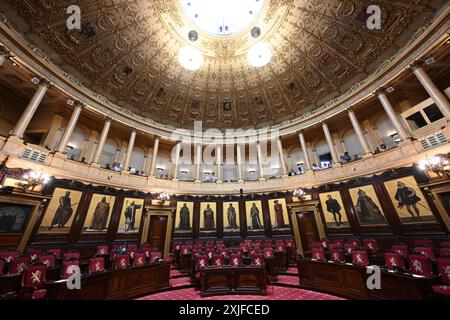 Bruxelles, Belgio. 18 luglio 2024. Una foto durante una sessione plenaria del Senato presso il parlamento federale, a Bruxelles, giovedì 18 luglio 2024. BELGA FOTO JOHN THYS credito: Belga News Agency/Alamy Live News Foto Stock