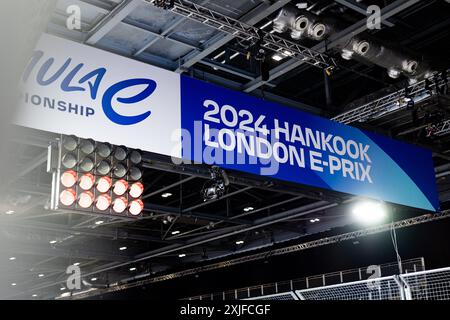 Londra, Regno Unito - 18/07/2024, Hankook durante l'Hankook London ePrix 2024, decimo incontro del Campionato Mondiale ABB FIA Formula e 2023-24, sull'Excel London dal 18 al 21 giugno 2024 a Londra, Regno Unito - Photo Joao Filipe/DPPI Credit: DPPI Media/Alamy Live News Foto Stock