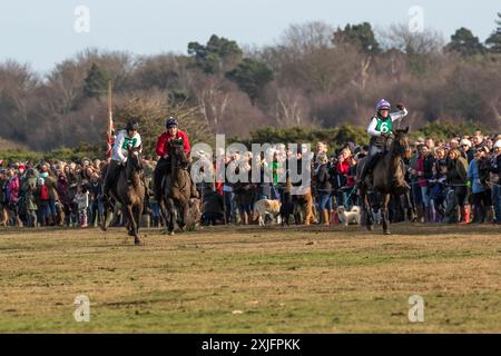 Evento annuale della giornata di pugilato per corse ippiche da punto a punto di New Forest Foto Stock