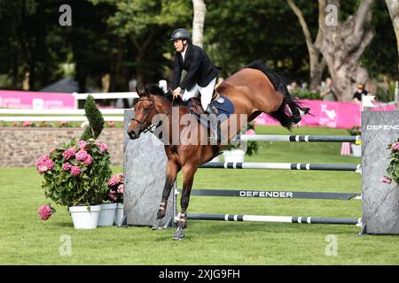 Federico Fernandez del Messico con Diamanti sono unici durante il Prix du Conseil Départemental d'Ille et Vilaine al Jumping International de Dinard il 18 luglio 2024, Dinard, Francia (foto di Maxime David - MXIMD Pictures) Foto Stock