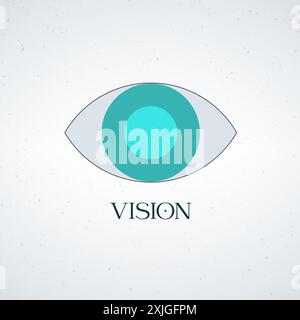 Icona Open Eye VISION. simbolo della vista del mirino. Illustrazione vettoriale di stock isolata su sfondo bianco. Illustrazione Vettoriale