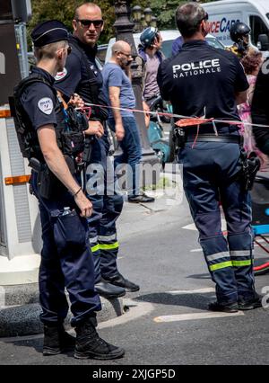 Parigi, Francia scene di strada durante i Giochi Olimpici del 2024. Foto Stock