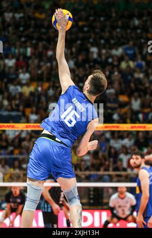 Yuri Romano durante test match - Italia vs Argentina, test match di pallavolo a Bologna, 18 luglio 2024 Foto Stock