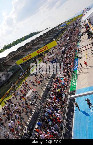 Mogyorod, Ungheria. 18 luglio 2024. Atmosfera da pista durante la giornata di preparazione, 18 luglio, del Gran Premio d'Ungheria di Formula 1 2024, in programma presso la pista Hungaroring di Mogyorod, Budapest, Ungheria, dal 19 luglio al 21 luglio 2024 (foto di Alessio De Marco/Sipa USA) crediti: SIPA USA/Alamy Live News Foto Stock