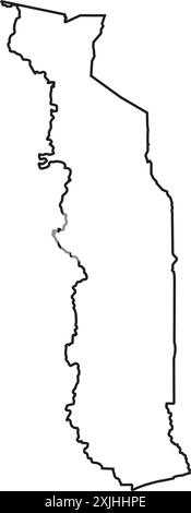 Icona mappa Togo illustrazione simbolo design Illustrazione Vettoriale