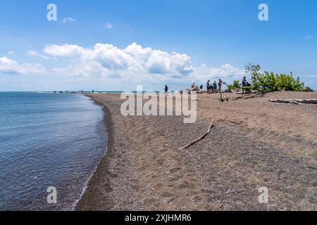 Popolare tra i visitatori del Point Pelee National Park, The Tip è una piccola porzione di terra che si protende nel lago Erie ed è considerata la più meridionale Foto Stock