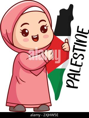 Illustrazione vettore Palestina libera, stand con illustrazione vettore Palestina, vettore Palestina, Illustrazione Vettoriale