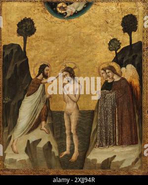 Il Battesimo di Cristo, c. 1335 Giovanni Baronzio (pittore) italiano, attivo c. 1320 - 1350 Foto Stock