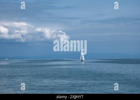 Segelboot auf dem Bodensee *** barca a vela sul Lago di Costanza Foto Stock