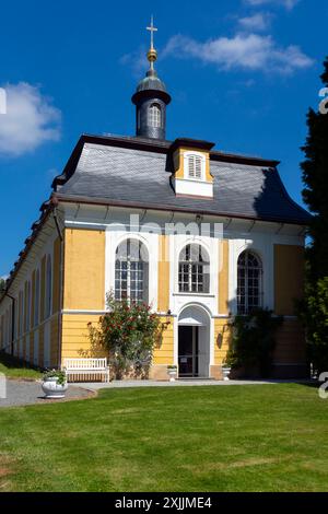 Cappella al Castello di Kozel, (Zamek Kozel), Cechia. Il castello di Kozel è un castello di caccia situato a Šťáhlavy vicino a Pilsen (Plzeň) nella Repubblica Ceca. Foto Stock