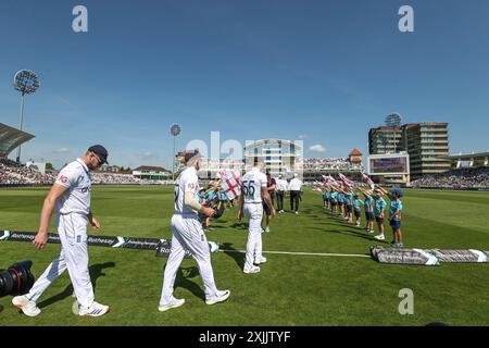 Nottingham, Regno Unito. 19 luglio 2024. Ben Stokes dell'Inghilterra si schiera contro le Indie occidentali al Trent Bridge, Nottingham, Regno Unito, 19 luglio 2024 (foto di Mark Cosgrove/News Images) a Nottingham, Regno Unito, il 19/19/2024. (Foto di Mark Cosgrove/News Images/Sipa USA) credito: SIPA USA/Alamy Live News Foto Stock