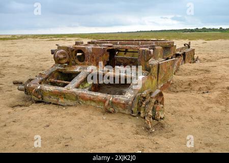 Tank sulla spiaggia di Mablethorpe Foto Stock