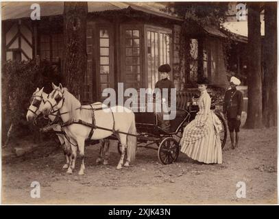 Signora e signorina Lyall, Shimla, 1887 anni. Raja Deen Dayal (indiano, 1844–1905). Stampa di albume Foto Stock