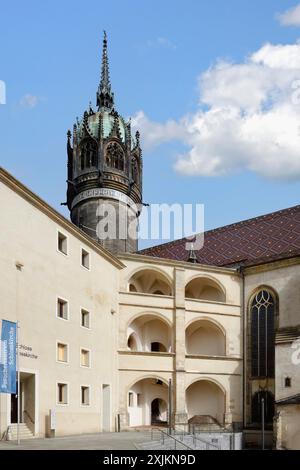 Chiesa di Santa o Chiesa del Castello, città Lutera Wittenberg, Sassonia Anhalt, Germania Foto Stock