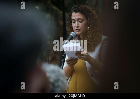 Cecilia Navarro, recital poetico, Oratori de Sant Blai, Campos, Maiorca, Isole Baleari, Spagna Foto Stock