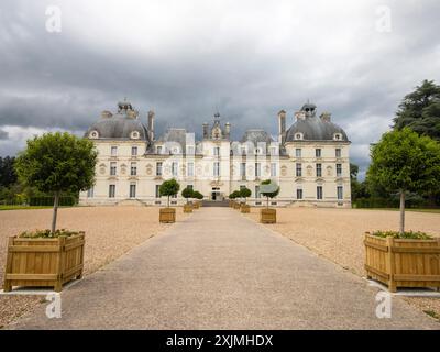 Vista esterna di Château de Cheverny, Cheverny, Loir-et-Cher, Francia Foto Stock