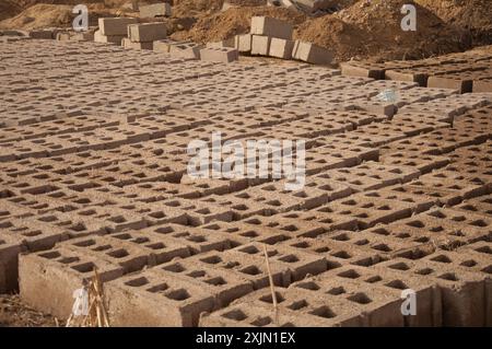 Brick Making Factory, Stato di Kaduna, Nigeria, Africa Foto Stock