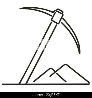 Disegno a linea continua art strumento di pesatura Concept di pesatura mineraria Illustrazione Vettoriale