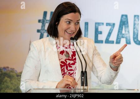 Lo chef De Misson Anna Meares parla all'annuncio della squadra olimpica australiana di Parigi. Foto: Thomas Lisson Foto Stock