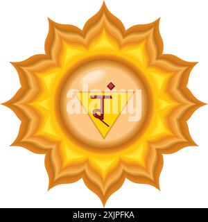 autodisciplina manipura chakra Illustrazione Vettoriale