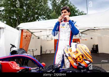 Mogyorod, Hongrie. 20 luglio 2024. MEGUETOUNIF Sami (fra), Trident, Dallara F3 2019, ritratto durante l'ottava prova del Campionato FIA di Formula 3 2024 dal 19 al 21 luglio 2024 sull'Hungaroring, a Mogyorod, Ungheria - Photo Sebastian Rozendaal/Dutch Photo Agency/DPPI Credit: DPPI Media/Alamy Live News Foto Stock