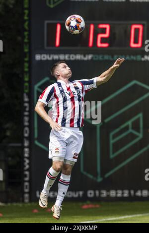 LOON OP ZAND - 20-07-2024. Sportpark De Klokkenberg. Eredivisie voetbal. Stagione 2024-2025. Pre-stagione, Willem II - Lommel SK (amichevole). Il giocatore di Willem II Nick Doodeman Foto Stock