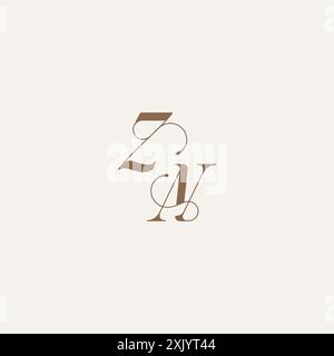 ZN Letter wedding concept concept idee di design Logo monogramma iniziale lusso ed elegante Illustrazione Vettoriale