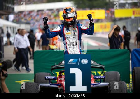 Mogyorod, Hongrie. 20 luglio 2024. VERSCHOOR Richard (nld), Trident, Dallara F2 2024, ritratto durante il 9° round del Campionato FIA di Formula 2 2024 dal 19 al 21 luglio 2024 sull'Hungaroring, a Mogyorod, Ungheria - Photo Sebastian Rozendaal/Dutch Photo Agency/DPPI Credit: DPPI Media/Alamy Live News Foto Stock