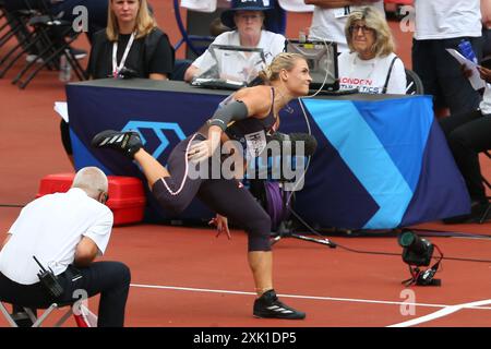 20 luglio 2024; London Stadium, Londra, Inghilterra; 2024 London Diamond League Athletics; Victoria Hudson durante il Javelin femminile. Foto Stock