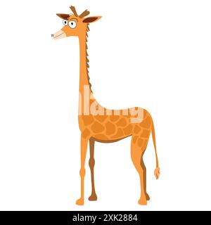 Design vettoriale giraffa; giraffa con grandi occhi; icona girafe safari Illustrazione Vettoriale